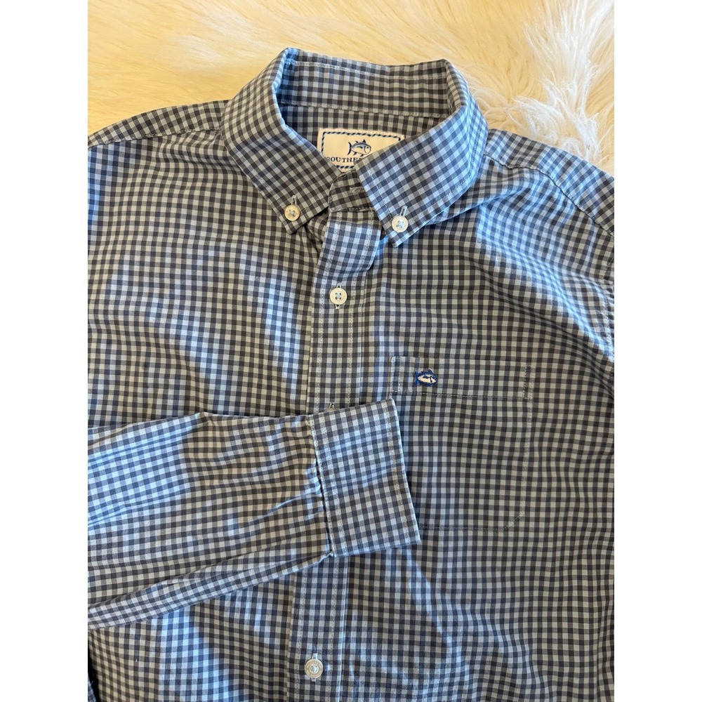 Southern Tide boys large‎ EUC blue check print